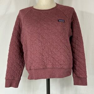 Patagonia Women’s Organic Cotton Quilted Burgundy Crewneck Pullover Sz M